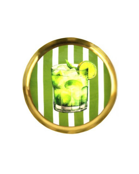 Lime Desenli Kokteyl Tepsisi – 20 cm