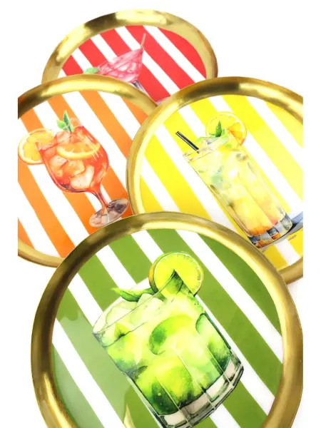 Lime Desenli Kokteyl Tepsisi – 20 cm