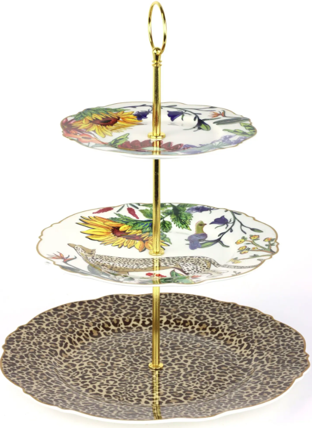 Savannah Bloom 3 Katlı Porselen Sunumluk – 32 cm