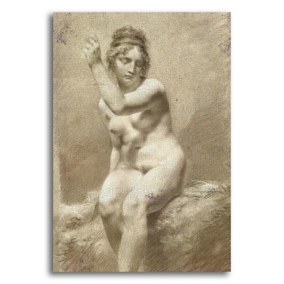 Study of a Female Nude – Eskitme Efektli Sanatsal Tablo