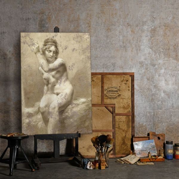 Study of a Female Nude – Eskitme Efektli Sanatsal Tablo