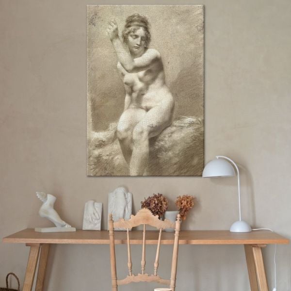 Study of a Female Nude – Eskitme Efektli Sanatsal Tablo