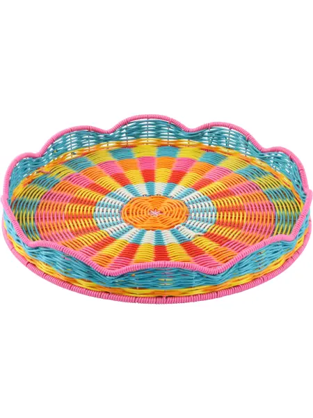 Fiesta Gökkuşağı Rattan Tepsi