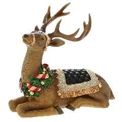 OTURAN REN GEYİĞİ YILBAŞI SÜSÜ, KAHVERENGİ