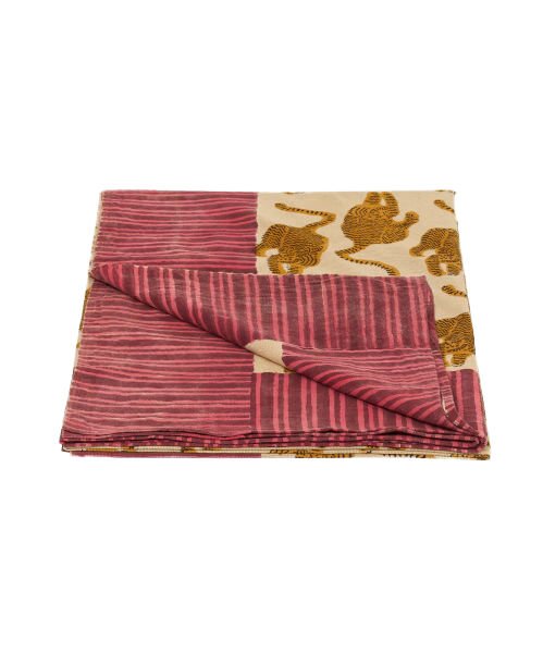 Kaplan Desenli Blok Baskı Örtü, Tek Kişilik