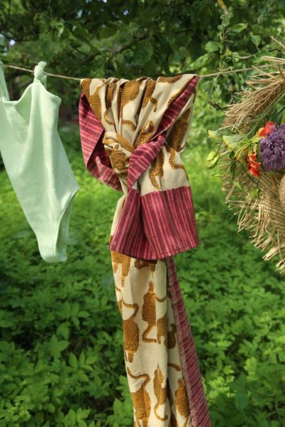 Kaplan Desenli Blok Baskı Örtü, Tek Kişilik