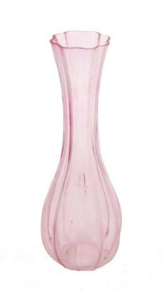 Roma Camı Pembe Vazo Ø6xH17,5cm