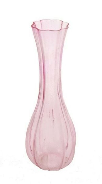 Roma Camı Pembe Vazo Ø6xH17,5cm