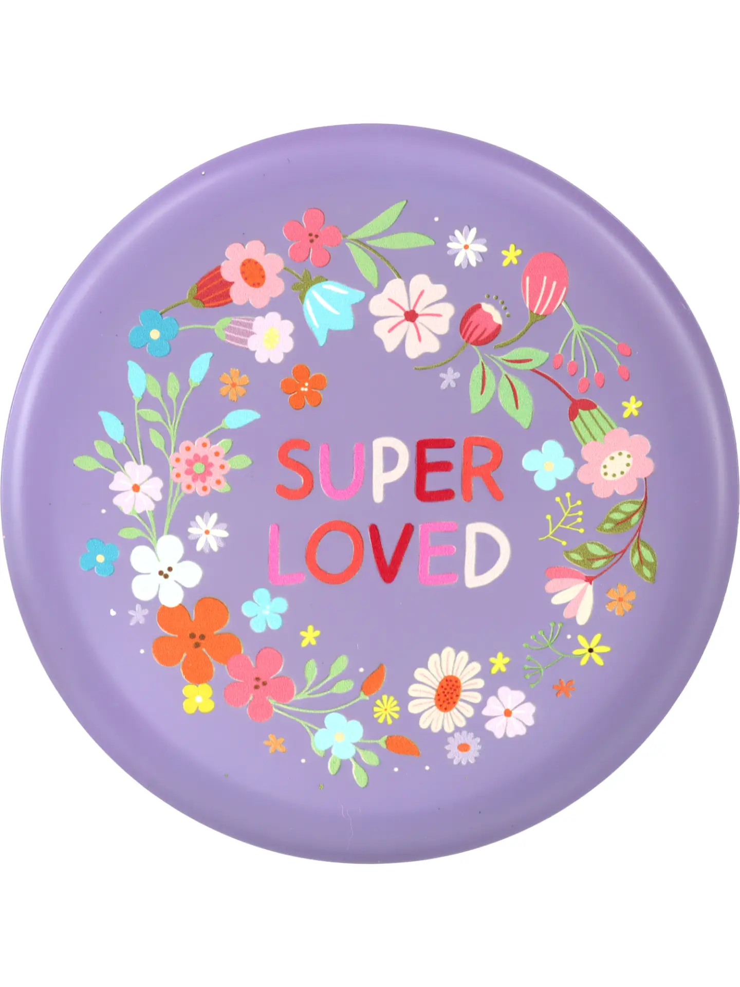 Super Loved Çiçek Desenli Metal Tepsi