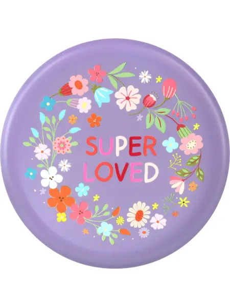 Super Loved Çiçek Desenli Metal Tepsi
