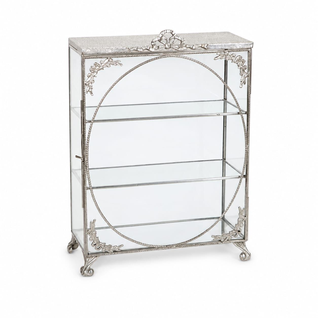 Vintage Pirinç Cam Minyatür Vitrin 34,5 cm – Silver