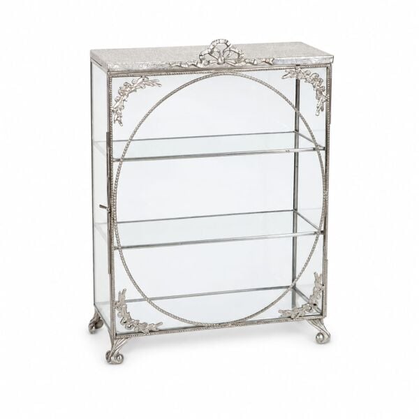 Vintage Pirinç Cam Minyatür Vitrin 34,5 cm – Silver