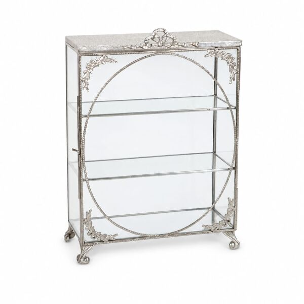 Vintage Pirinç Cam Minyatür Vitrin 34,5 cm – Silver