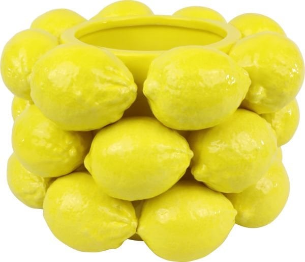 Limonlu Çakra Saksı / Vazo - Sarı - Küçük
