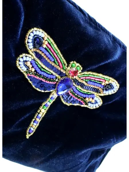 Dragonfly Dreams Kadife Makyaj Çantası – Sapphire Blue