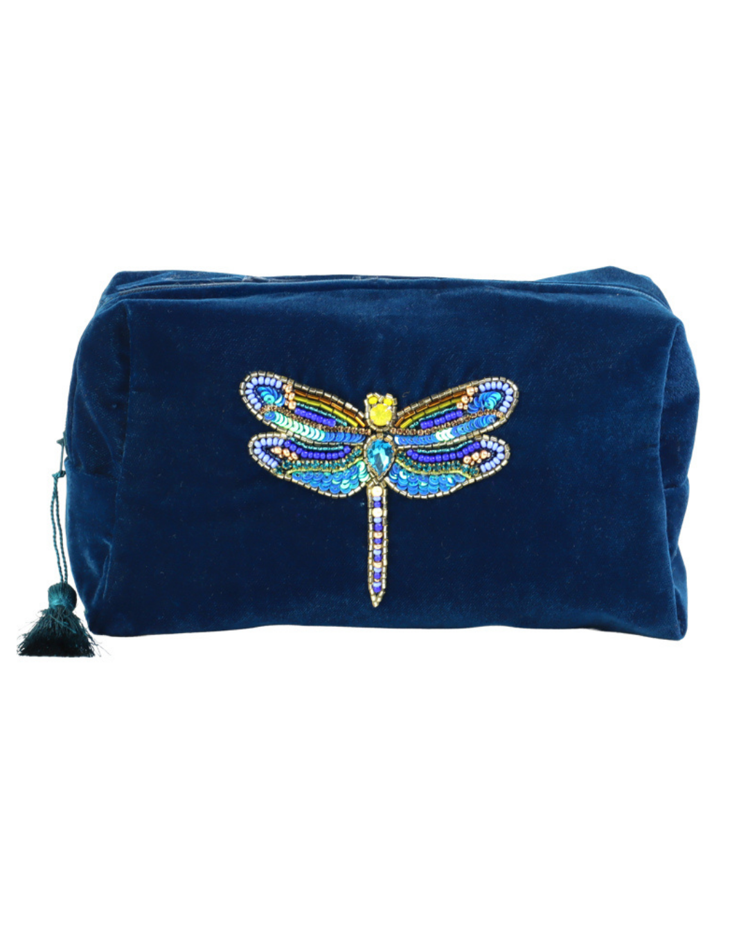 Dragonfly Dreams Kadife Makyaj Çantası – Sapphire Blue
