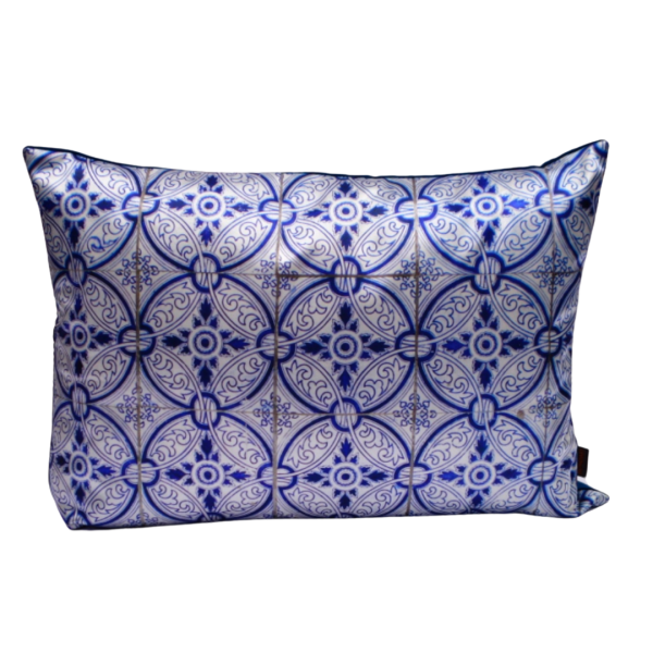 Bleu Blanc Desenli İpek Yastık