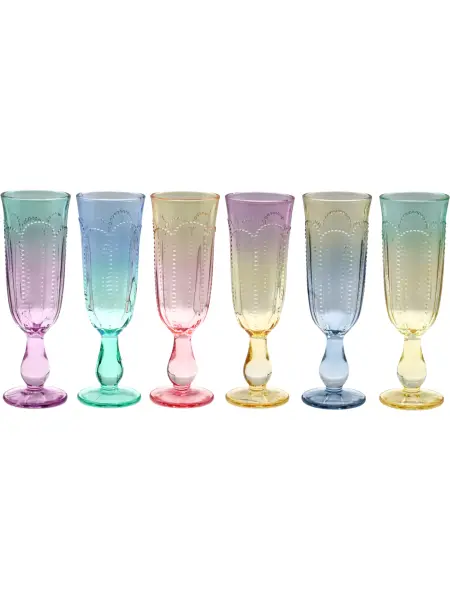 Viva Color Ombre Şampanya Kadehi, Mercan