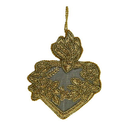 Flaming Heart Ornament 9x1x11cm 21J403 MEANDER
