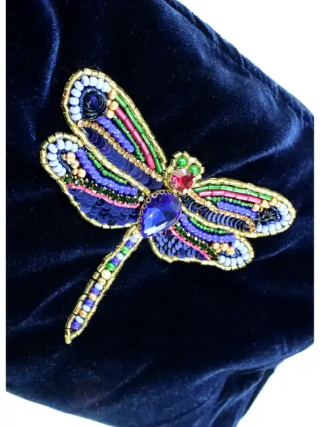 Dragonfly Dreams Kadife Makyaj Çantası – Midnight Amethyst