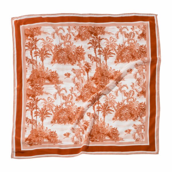 Toile De Jouy Orange Bloom İpek Eşarp 105 x 105 cm