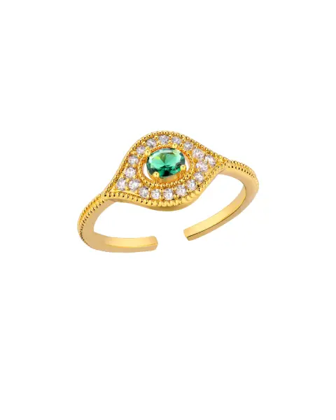 GREEN MAJESTIC EYE SWAROVSKİ YÜZÜK