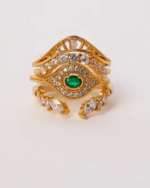 GREEN MAJESTIC EYE SWAROVSKİ YÜZÜK