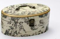 Toile De Jouy Vintage Oval Kutu, Küçük
