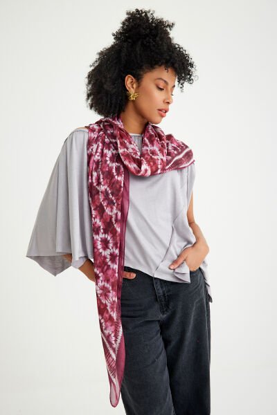 BATİK PLUM MODAL PAREO / EŞARP - 140 X 140 CM