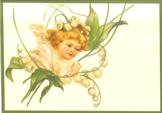 Zambaklı Melek Vintage Kartpostal