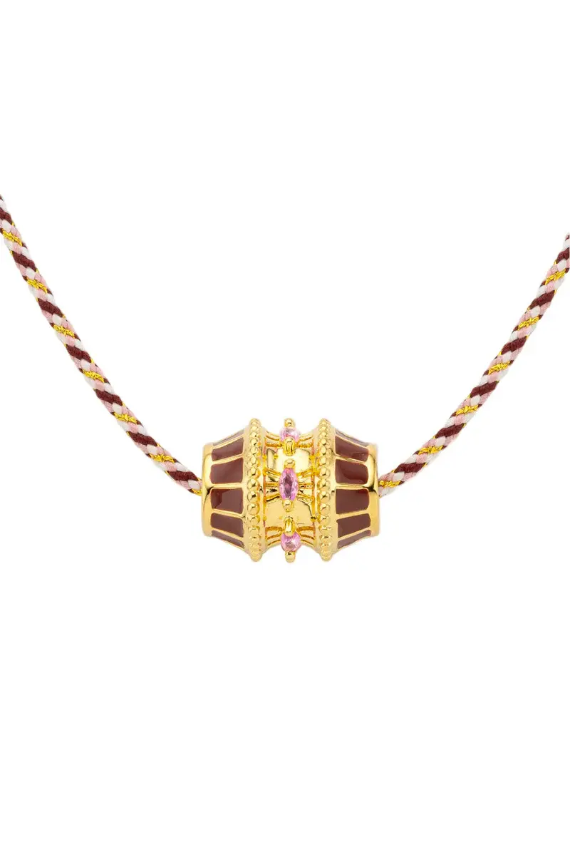 BURGUNDY TALISMAN SWAROVSKI KOLYE