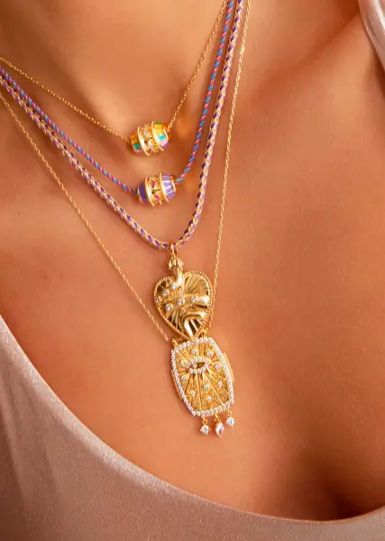 PURPLE TALISMAN SWAROVSKI KOLYE