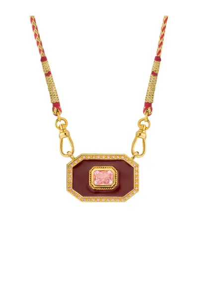 BURGUNDY YUCATAN SWAROVSKI KOLYE
