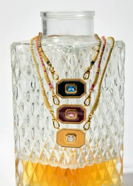 BURGUNDY YUCATAN SWAROVSKI KOLYE