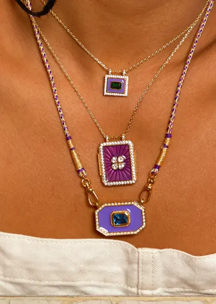 PURPLE YUCATAN SWAROVSKİ KOLYE