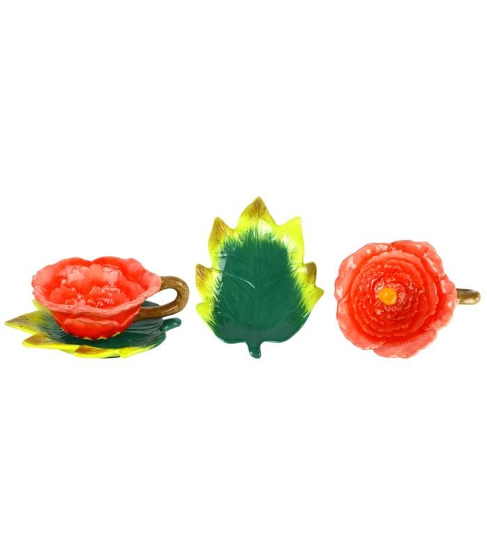 Rose Whisper Seramik Fincan, Kırmızı