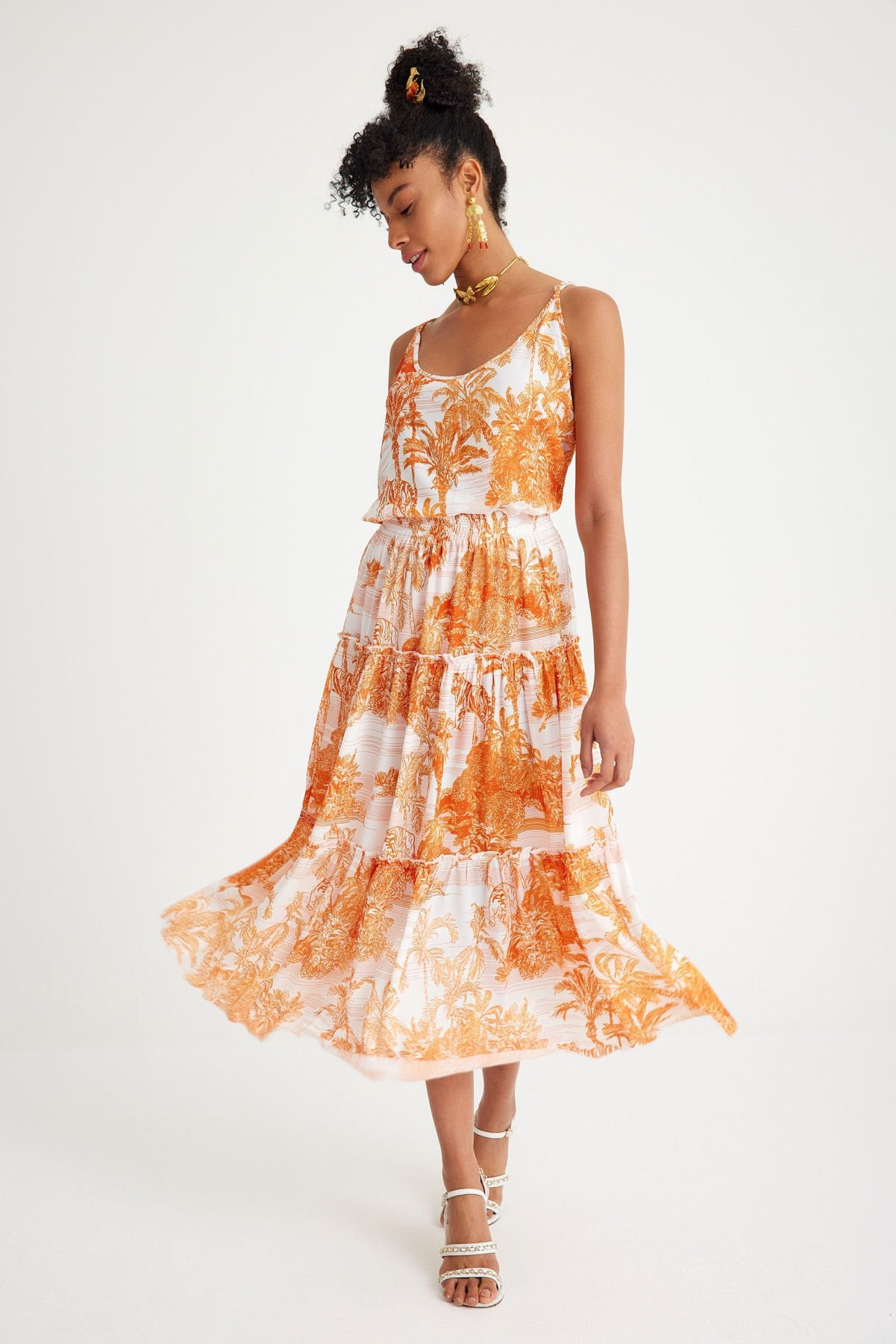 TOILE DE JOUY ORANGE BLOOM TOP