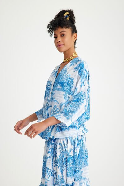TOILE DE JOUY AZURE TOP