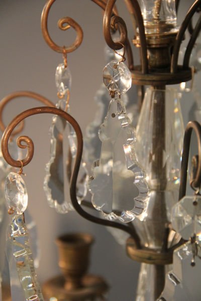 Girandole Kleopatra C Kristal 6'lı Pirinç Şamdan