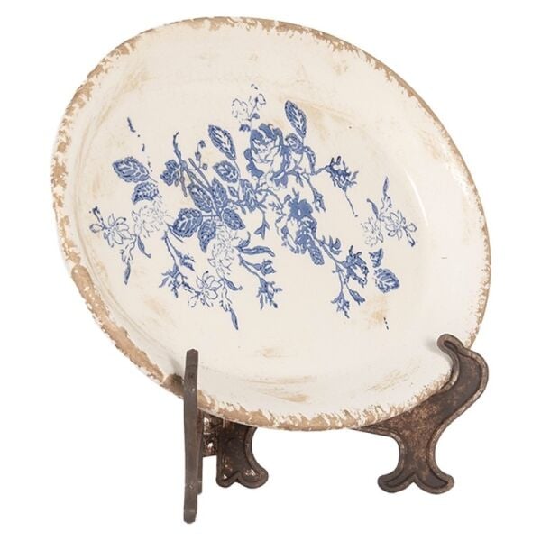 BLEU BLANC ÇİÇEKLİ OVAL SERVİS TABAĞI