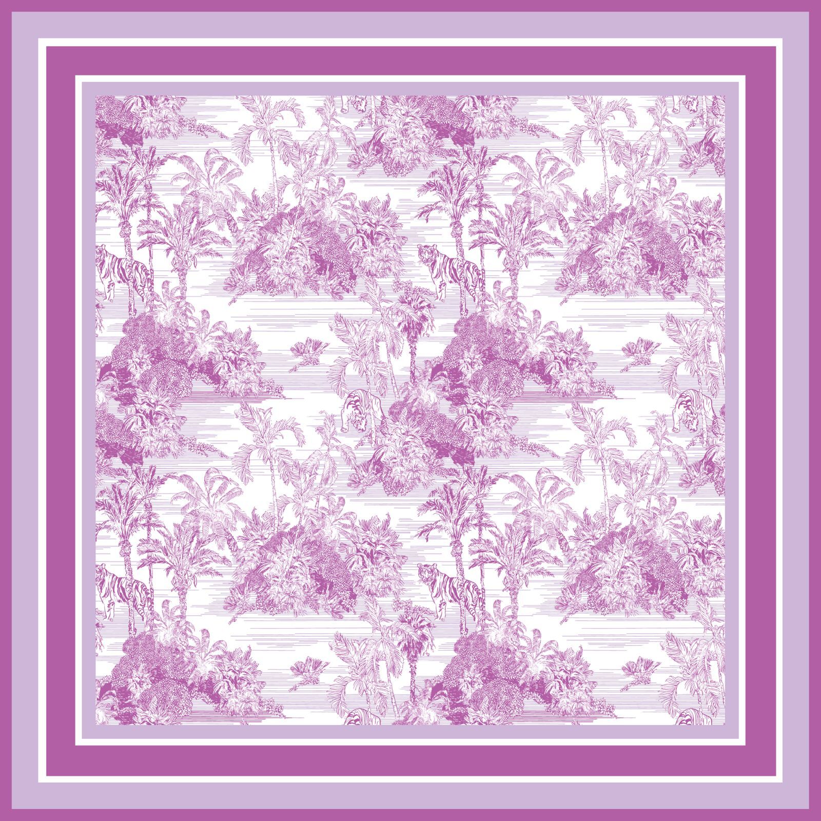 TOILE DE JOUY LILAC İPEK ŞAL EŞARP - 140 x 140 CM