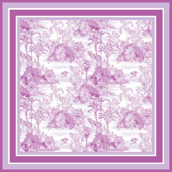 TOILE DE JOUY LILAC İPEK ŞAL EŞARP - 140 x 140 CM