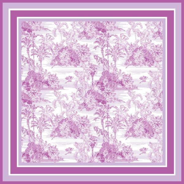 TOILE DE JOUY LILAC İPEK ŞAL EŞARP - 140 x 140 CM