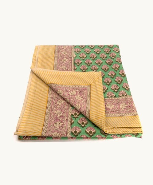 Emma Ahşap Blok Baskı Örtü, 220 x 140 cm