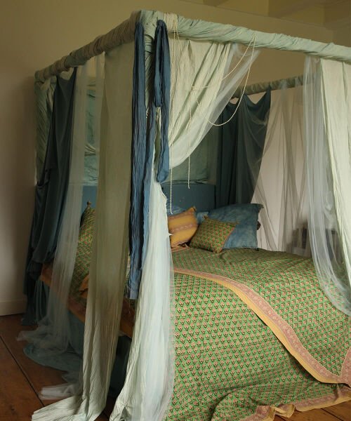 Emma Ahşap Blok Baskı Örtü, 220 x 140 cm