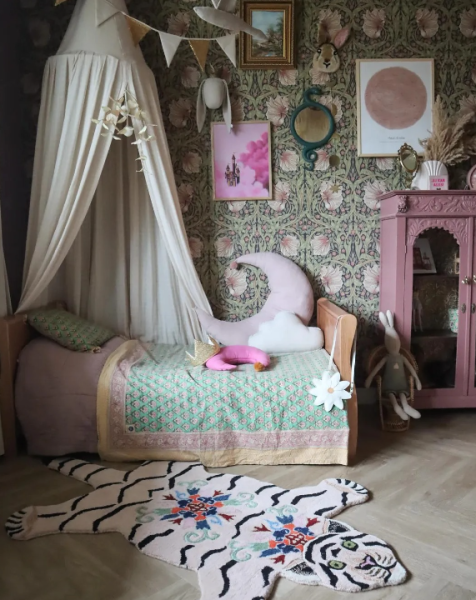 Emma Ahşap Blok Baskı Örtü, 220 x 140 cm