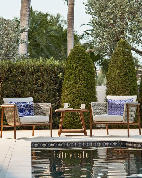 Bleu Blanc Desenli İpek Yastık