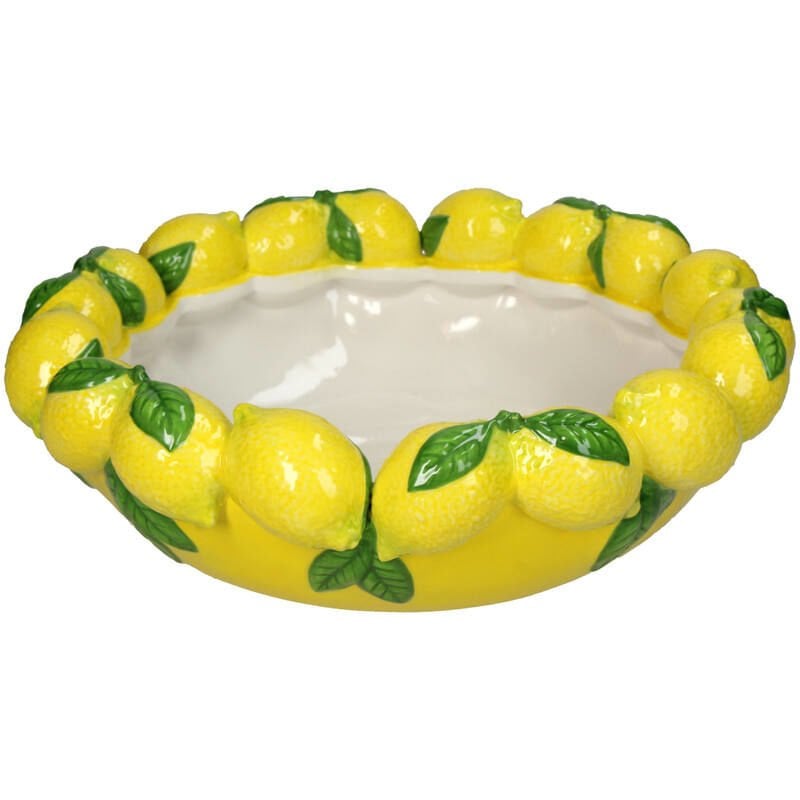 Limonlu Sarı Dekoratif Geniş Kase