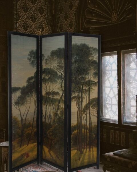 ORMAN MANZARALI AHŞAP 3 KANAT PARAVAN