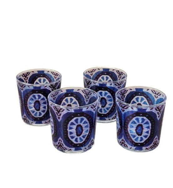İkat Desen Mavi Bardak